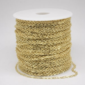 300 feet of TARNISH Resistant  Anti Tarnished 18K Gold Plated Flat Cable Chain Sturdy SOLDERED Heavy Chain 4X5mm 22Gauge 22G - AT45F