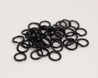Black Finish Jump Rings 5mm: 21 Gauge Iron Connectors 200pcs - Wholesale Bulk Lot