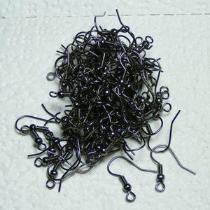 Gunmetal Finish Fish Hook Earwires: Iron Earring Findings (19x17mm) 1000 pcs - Wholesale Bulk Lot image 2