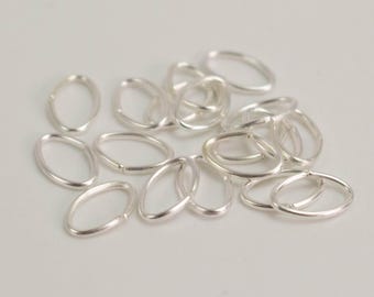 Anneaux ovales plaqués argent 8 x 5 mm - Calibre 21, 200 pcs - Vente en gros en vrac