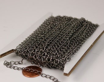 10 ft Gunmetal Solder Curb Chain LARGE EXTENDER Chain - 5.9x4.6mm - 5946CU