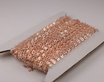 Rose Gold Plated Figure 8 Chain: Soldered Link Connector 10 feet