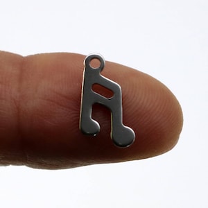 10 pcs Stainless Steel Drop Tags Charms Pendant - Music note charms Drop Tag  - 8x15mm 19gauge 19G (0.9mm Thickness)