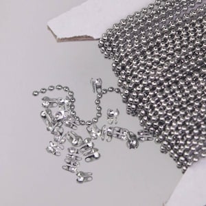 100 feet Stainless Steel BALL Chain - 1.5mm ball size with FREE 100 pcs of Connector (Crimp type) - ST15BALL