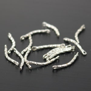 100 Stück Rhodium Bar Connector - 16x1,2 mm Rhodium überzogene Textur Bordstein Bar Links Anschlüsse - USA Verkäufer