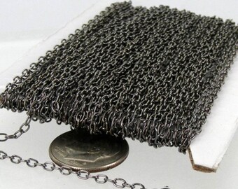 Chaîne forçat ronde bronze - 3 x 2,2 mm - maillon dessoudé - 322 CA 50 pieds - bobine en vrac