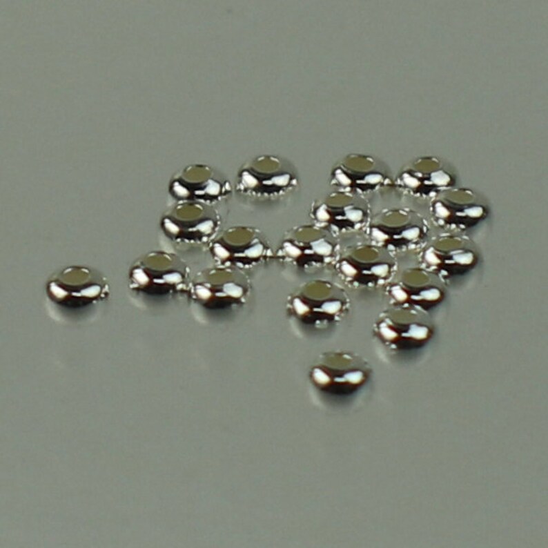 Sterling Silver Flat Beads Spacers – 3mm 4mm 5mm 6mm Sizes For Jewelry Making