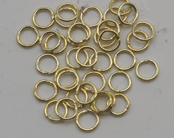 Anti Tarnish FREE 18K Gold Plated - 100 pcs of 6mm 18G 18 Gauge 1.0mm Thick Jump Rings - Jump Ring 6x1.0mm FLAT Cut Bulk Open - AT10x6