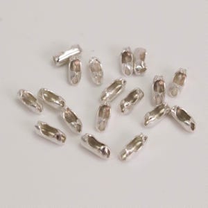 Silver plated finished ball chain connector for 1.5mm - Insert Type BALLCON15 100 pcs - Wholesale Bulk Lot