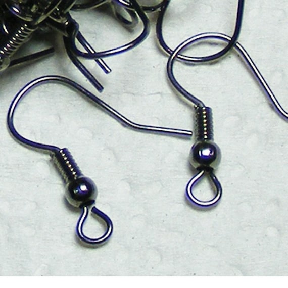 Gunmetal Finish Fish Hook Earwires: Iron Earring Findings (19x17mm) 1000 pcs - Wholesale Bulk Lot