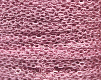 Chaîne de câble plaquée cuivre rose résistante à la ternissure (maillon soudé de 2,4 x 1,7 mm) 30 m - Bobine en vrac