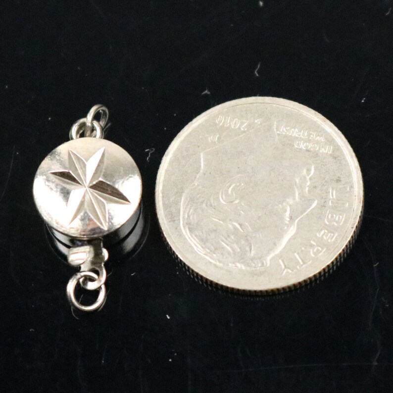 10 Sets Box Clasp Necklace Clasp Round Star Rhodium Plated Etsy