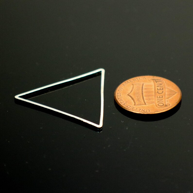 Sterling Silver Plated Brass Triangle Connectors: 29mm Links 15 pcs - Bulk Pack image 4