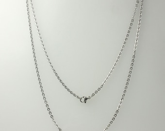 Ready to Wear Stainless Steel FLAT Cable Chain Necklace - 3x2mm - 0.6mm - 16/18/20/24 inch - with High Quality Lobster Clasp - STNECT06