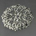 Antique silver Plated filigree drop 35mm 10 pcs - Bulk Pack