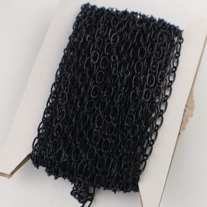 10 feet spool of Long and Short (1 and 1) Chain SOLDERED Chain Necklace Bracelet Black Chain - 6x3mm 4x3mm Soldered 3429LS11