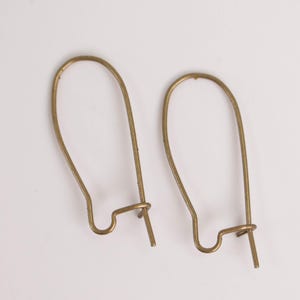 Antique Brass Finished Kidney earwire 26x12mm 20 pcs - Bulk Pack