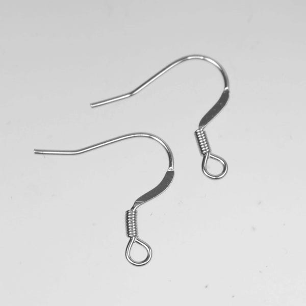 Surgical Stainless Steel Flat French Hook Earring Wires (20x18mm)