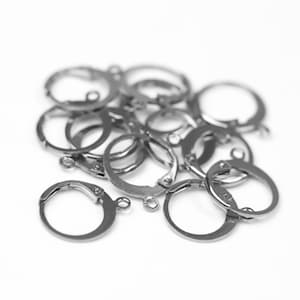 20/100 pcs Stainless Steel ROUND Leverback Earring- Ear Wire Surgical Steel Earring - 12X9mm