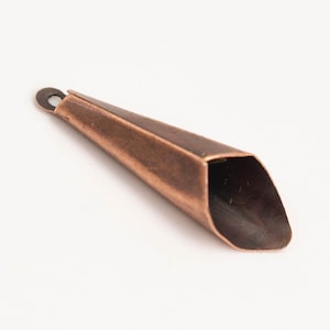Antique Copper Plated finished Plain cone dangle - 25x6.5mm 20 pcs - Bulk Pack