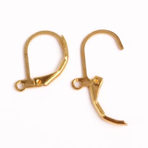 24K Gold Plated Leverback Earrings earwire 11X16mm 50 pcs - Bulk Pack