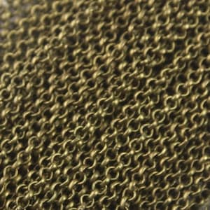 32 Feet Antique Brass Rolo Chain 2mm Soldered links - Premium Bulk Spool - Professional Jewelry Making - 2.0BL