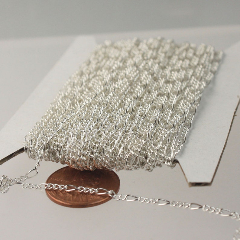 Sterling Silver Plated Chain Bulk Chain 32 feet Spool of
