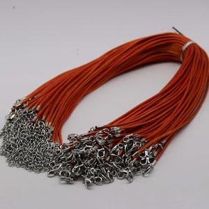 1/5/10/25/50/100pcs 2.0mm 18-20 inch adjustable compressed cotton quality necklace cord - Orange