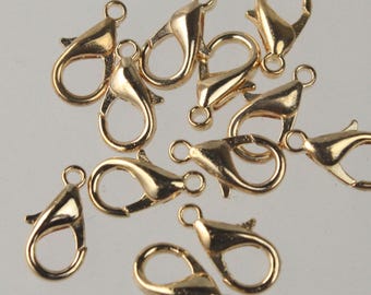 Gold Tone BIG Large lobster claw clasp - 14x8mm Bulk Pack