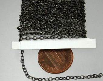 Gunmetal Finish Cable Chains - 3x2.2mm - 322CA 12 feet