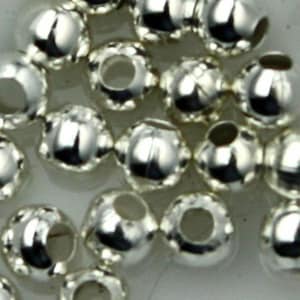 Sterling Silver Plated Round Spacer Beads - 3.2mm 200 pcs - Wholesale Bulk Lot