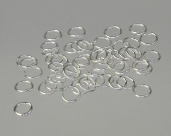 4mm Jump Rings, 200 pcs of Sterling Silver Plated Jump Rings / Jumprings - 4mm 24 gauge 0.5mm Link Connector Open Jump Rings - 5x4mm