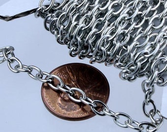12 ft. of Antique Silver Finished Big Cable Chain - 5.7x3.9mm-1.0mm Unsoldered Link - 5739CA
