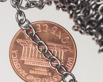 Gunmetal Finish Plattierte Kabelkette: 4x3,5 mm Gelötete Glied Plattierte Füllung 9 Meter - Großspule