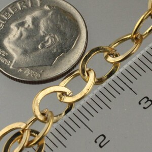 32 ft Gold Flat Chain Gold Plated Flat Cable Chain BIG Fashion Chain - 7.8x6.0mm - Unsoldered - Bulk Chain Necklace Wholesale - 7860FL