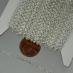 Sterling Silver Plated Rolo Chain bulk, 12 ft of Rolo Cable Chain 2.5mm - Unsoldered Links -  Wholesale Bulk Jewelry Chain - 25ROLO