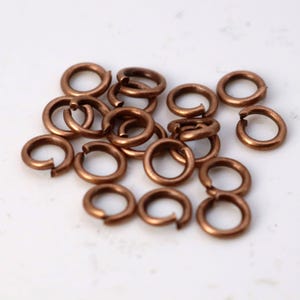 Jump Rings: Antique Copper Plated Finish Open Links (5mm, 18 Gauge, ) 200 Count - Wholesale Bulk Lot