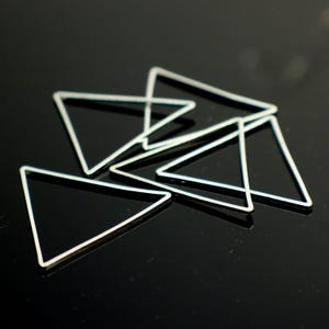 Sterling Silver Plated Brass Triangle Connectors: 29mm Links 15 pcs - Bulk Pack image 2