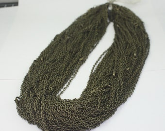 5 pcs of Ready to wear Antique Brass, Bronze Cable Chain Necklace with Lobster Clasp - 24inch(60cm) - NEC07S-24