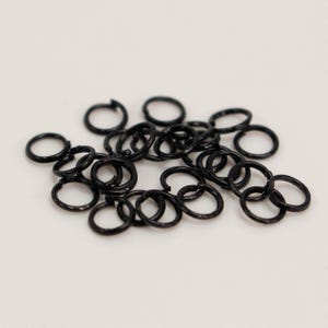 Ösen / Biegeringe aus Metall mit schwarzem Finish 4 mm - 24 Gauge 20 Stück - Großpackung