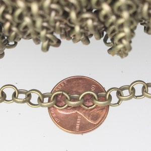 3 feet of Antique Brass/Bronze BIG Chunky Rolo Rollo Cable Chain - 7.0mm Unsoldered Links - Necklace Bracelet Wholesale - 70ROLO