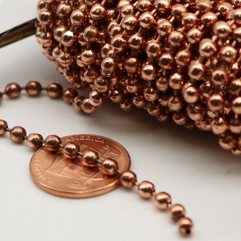 32 Ft Spool of Bright Copper Plated BIG Ball Chain 3.2mm Etsy
