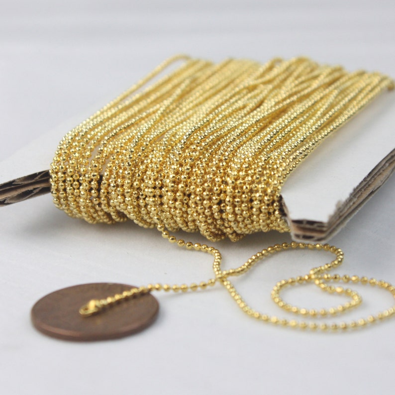 Gold Plated Ball Chain Bulk 10 Ft. Spool of FACET Micro Ball Etsy