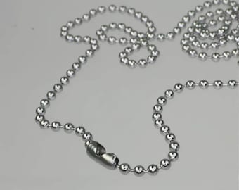 Stainless Steel Ball Chain Necklace: Military Dog Tag Style, 24 Inch 5 Pcs