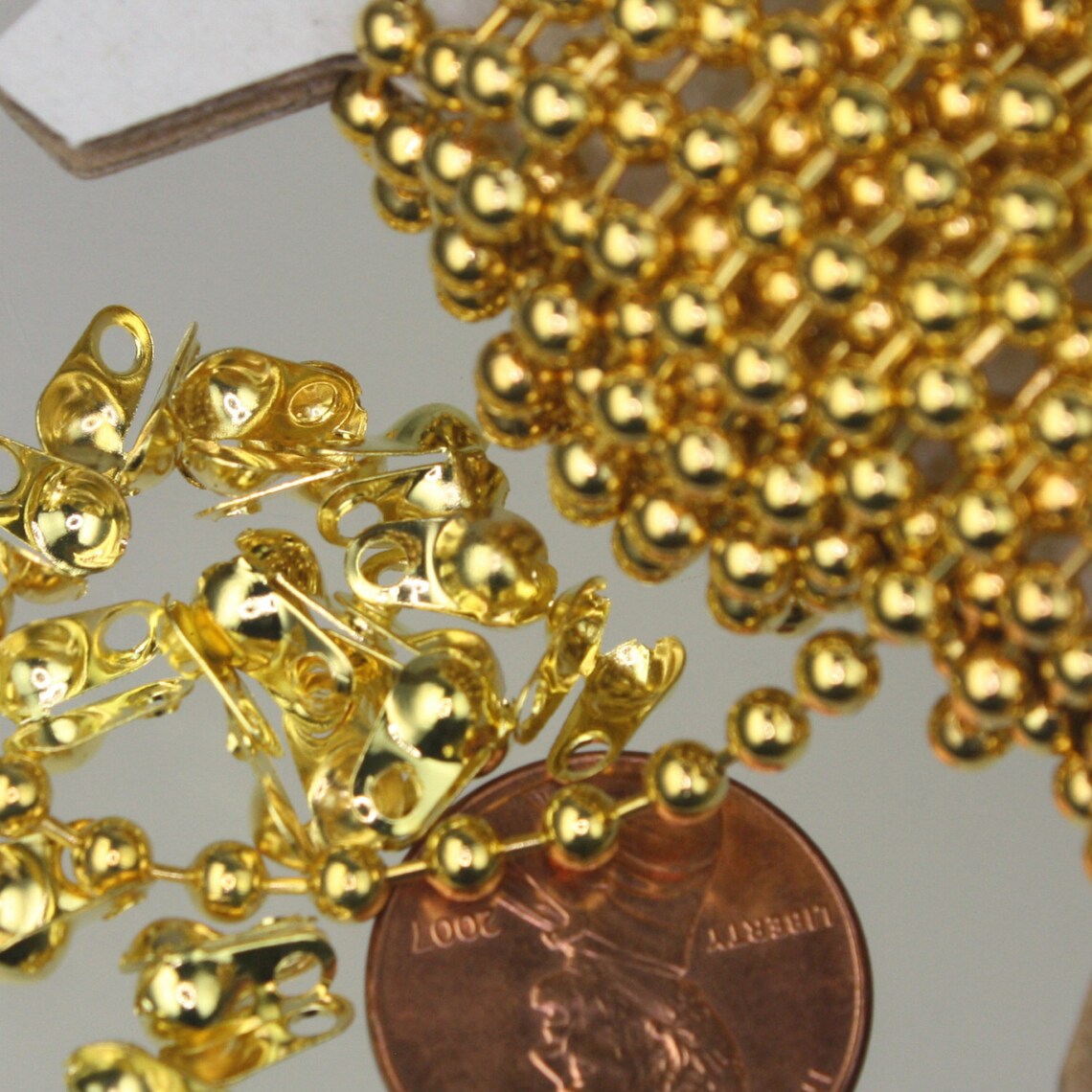 10 ft spool of Gold plated BIG ball chain 3.2mm with 5 Etsy