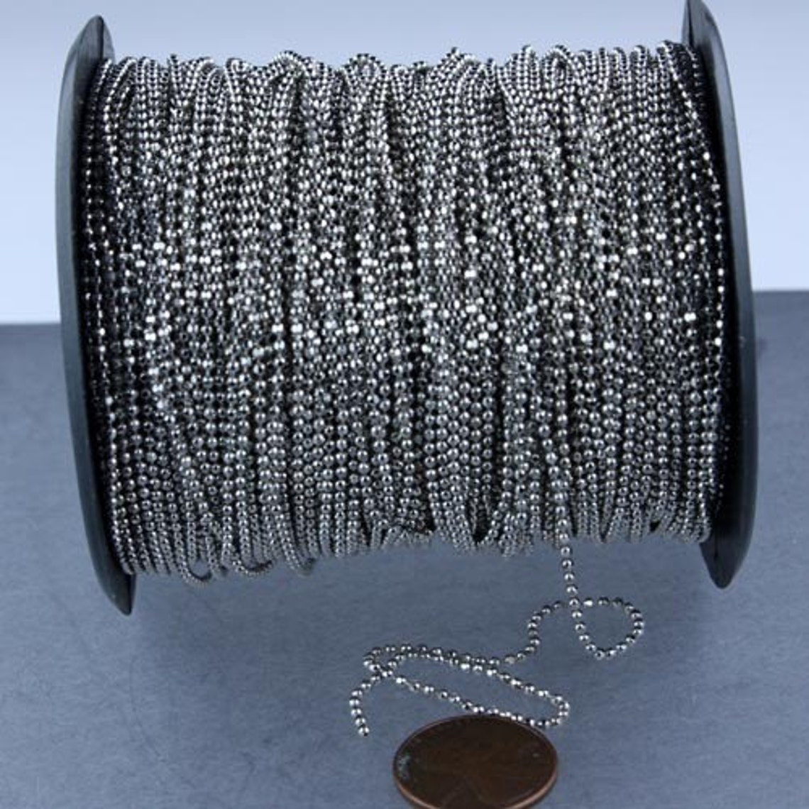 Rhodium Plated Facet BALL Chain 100 Ft. Spool of Bulk Ball Etsy