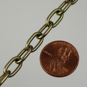 Sample Lot 3 ft Aluminum Chain Fashion Cable Chain - Antique Brass Vintage Style  - 12x7mm 1.8mm thickness Chunky Unsoldered Link - A025