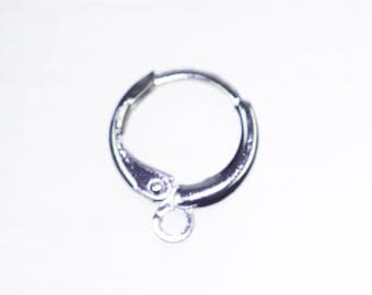Rhodium Plated Leverback Earring: Brass Ear Wire Hook, 12mm 30 Pcs - Bulk Pack