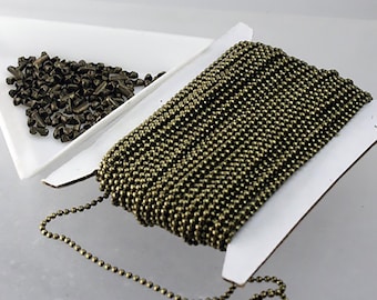Antike Messing Finish Kugelkette, überzogene Messingkette für die Schmuckherstellung:, 1,5 mm Schmuckherstellung 32 Fuß - Massenspule - 1,5 BALL