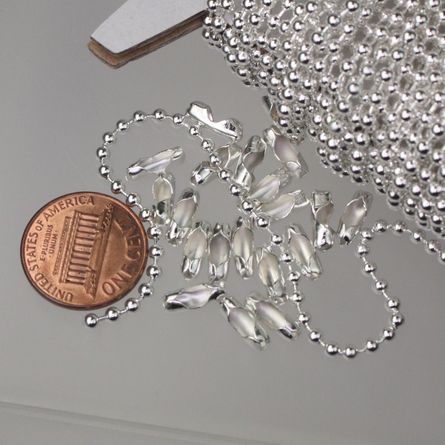 Sterling Silver Plated Chain Bulk 32 Ft. Spool of ROUND BALL Etsy